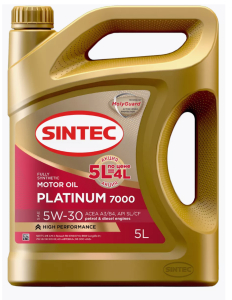 Моторное масло Sintec Platinum 7000 SAE 5W30 Acea C3 API SP 5 л Акция