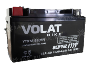 Аккумулятор VOLAT МОТО 7 Ah YTX7A-BS(MF) L+ Китай