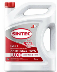 Антифриз Sintec Lux G12+ red -40 5 кг Акция (по цене 4 кг)