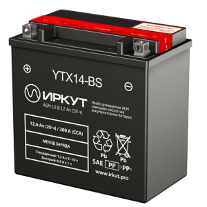 Аккумулятор ИРКУТ МОТО 12Ah YTX14-BS