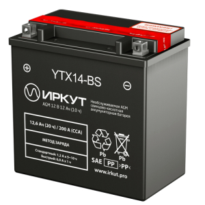 Аккумулятор ИРКУТ МОТО 12Ah YTX14-BS